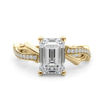 Round Twisted Shank Lab Grown Diamond Engagement Ring - VS1 D/E/F | 14K & 18K Gold | 18K Rose Gold | Round Lab Diamond | Picasso Gold & Diamond Chicago