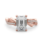 Round Twisted Shank Lab Grown Diamond Engagement Ring - VS1 D/E/F | 14K & 18K Gold | Platinum | Round Lab Diamond | Picasso Gold & Diamond Chicago