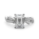Round Twisted Shank Lab Grown Diamond Engagement Ring - VS1 D/E/F | 14K & 18K Gold | Platinum | Round Lab Diamond | Picasso Gold & Diamond Chicago