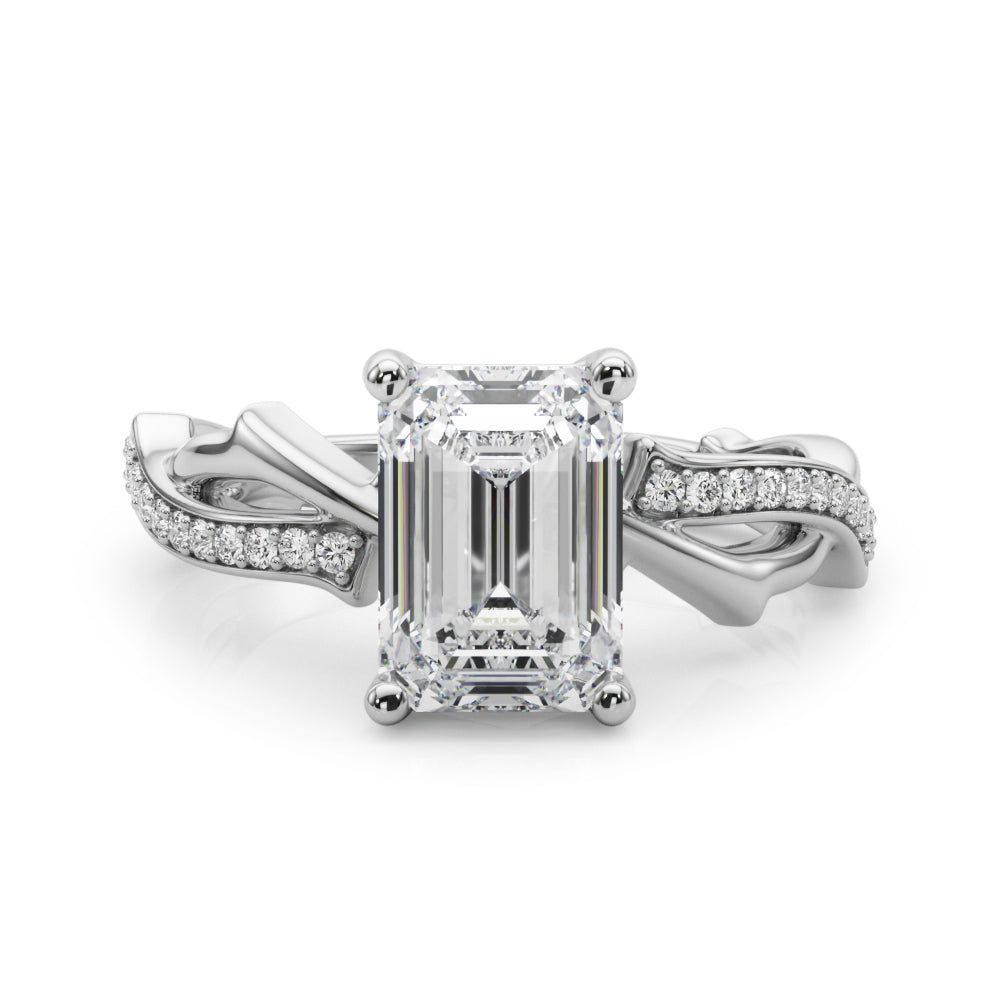 Round Twisted Shank Lab Grown Diamond Engagement Ring - VS1 D/E/F | 14K & 18K Gold | Platinum | Round Lab Diamond | Picasso Gold & Diamond Chicago