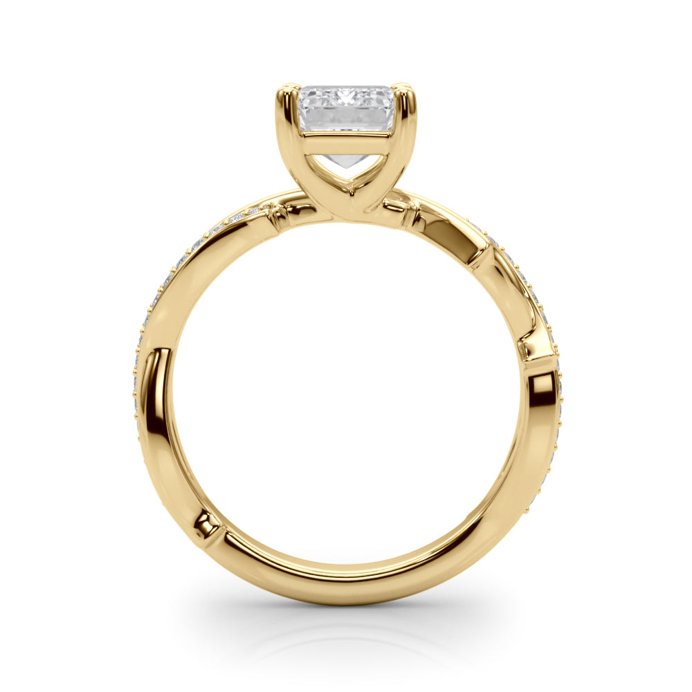 Round Twisted Shank Lab Grown Diamond Engagement Ring - VS1 D/E/F | 14K & 18K Gold | Platinum | Round Lab Diamond | Picasso Gold & Diamond Chicago