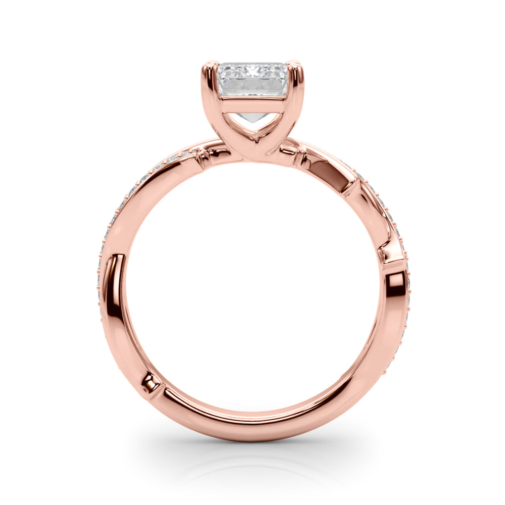 Round Twisted Shank Lab Grown Diamond Engagement Ring - VS1 D/E/F | 14K & 18K Gold | Platinum | Round Lab Diamond | Picasso Gold & Diamond Chicago