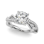 Round Twisted Shank Lab Grown Diamond Engagement Ring - VS1 D/E/F | 14K & 18K Gold | 14K White Gold | Round Lab Diamond | Picasso Gold & Diamond Chicago