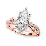 Round Twisted Shank Lab Grown Diamond Engagement Ring - VS1 D/E/F | 14K & 18K Gold | Lab Grown Diamond Engagement Ring | Picasso Gold & Diamond | Chicago