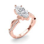 Round Twisted Shank Lab Grown Diamond Engagement Ring - VS1 D/E/F | 14K & 18K Gold | Lab Grown Diamond Engagement Ring | Picasso Gold & Diamond | Chicago