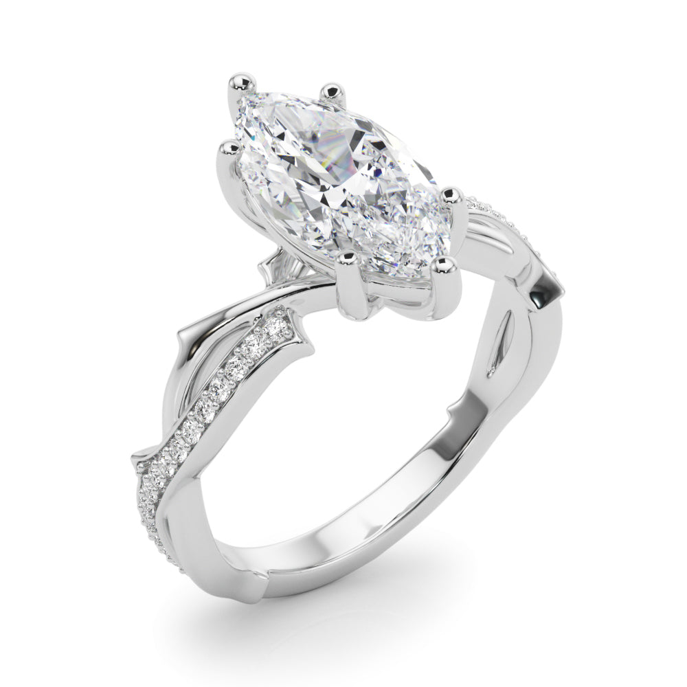 Round Twisted Shank Lab Grown Diamond Engagement Ring - VS1 D/E/F | 14K & 18K Gold | Lab Grown Diamond Engagement Ring | Picasso Gold & Diamond | Chicago