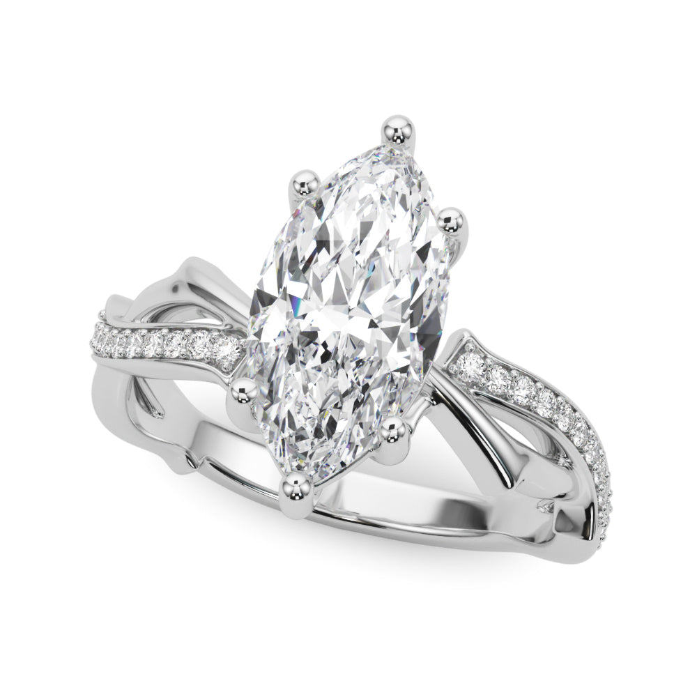 Round Twisted Shank Lab Grown Diamond Engagement Ring - VS1 D/E/F | 14K & 18K Gold | Lab Grown Diamond Engagement Ring | Picasso Gold & Diamond | Chicago