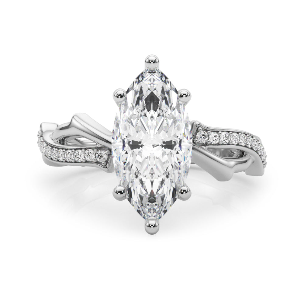 Round Twisted Shank Lab Grown Diamond Engagement Ring - VS1 D/E/F | 14K & 18K Gold | Lab Grown Diamond Engagement Ring | Picasso Gold & Diamond | Chicago