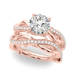 Round Twisted Shank Lab Grown Diamond Engagement Ring - VS1 D/E/F | 14K & 18K Gold | 14K Rose Gold | Round Lab Diamond | Picasso Gold & Diamond Chicago