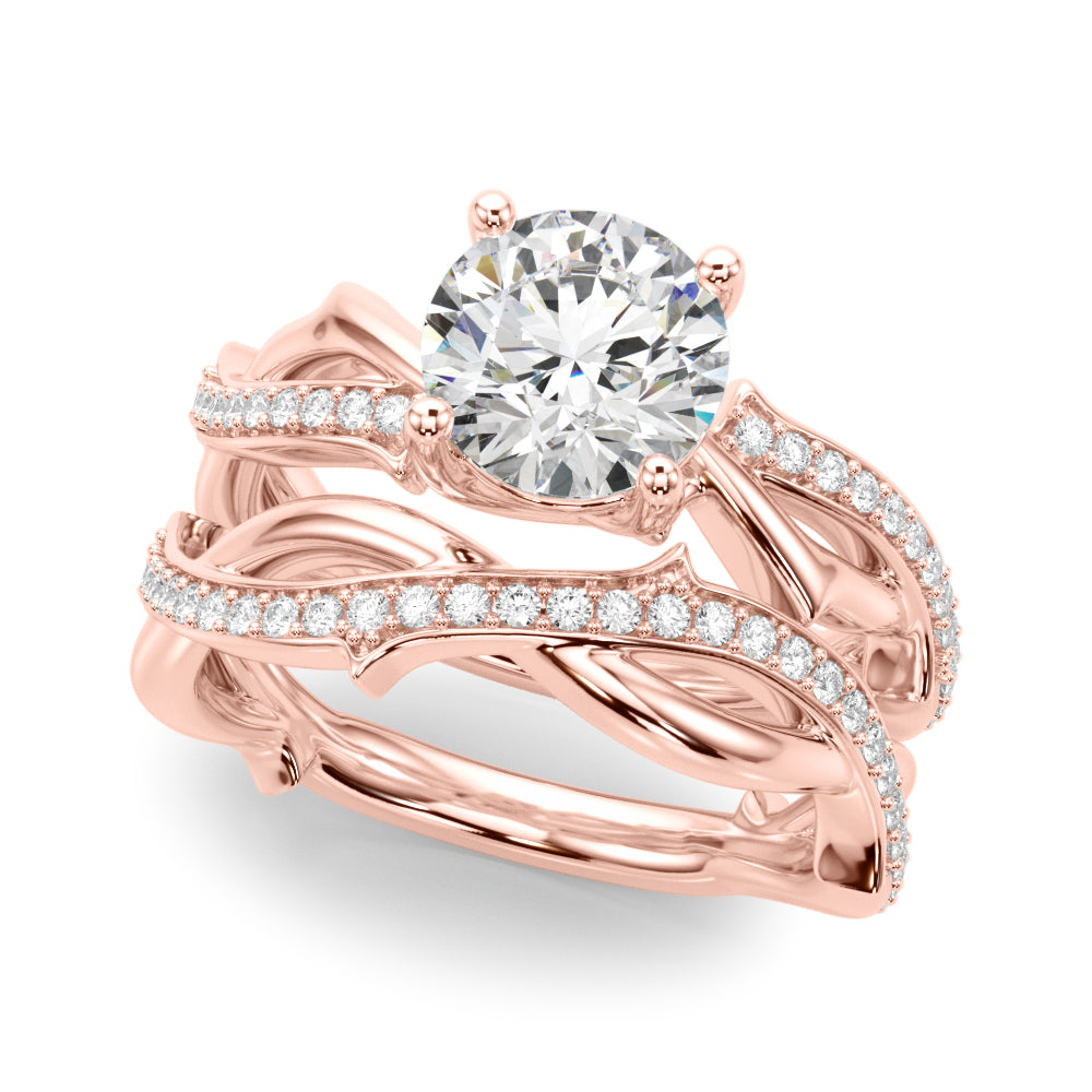 Round Twisted Shank Lab Grown Diamond Engagement Ring - VS1 D/E/F | 14K & 18K Gold | 14K Rose Gold | Round Lab Diamond | Picasso Gold & Diamond Chicago