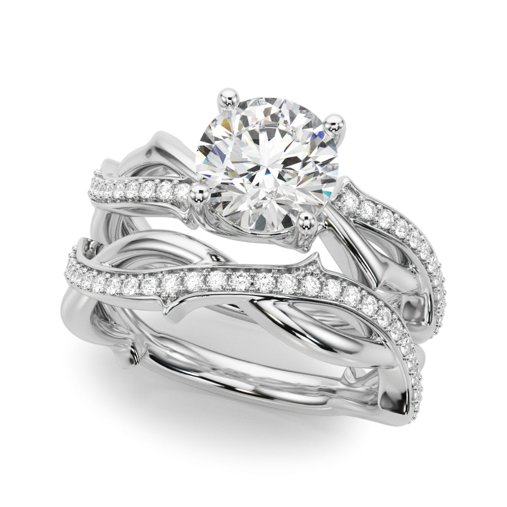 Round Twisted Shank Lab Grown Diamond Engagement Ring - VS1 D/E/F | 14K & 18K Gold | 14K Rose Gold | Round Lab Diamond | Picasso Gold & Diamond Chicago