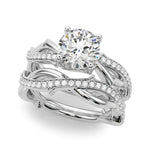 Round Twisted Shank Lab Grown Diamond Engagement Ring - VS1 D/E/F | 14K & 18K Gold | 14K Rose Gold | Round Lab Diamond | Picasso Gold & Diamond Chicago