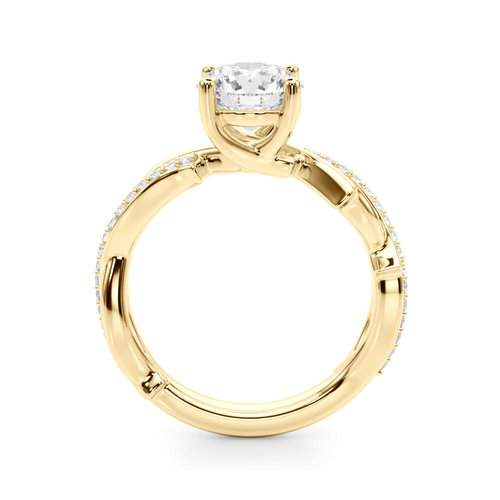 Round Twisted Shank Lab Grown Diamond Engagement Ring - VS1 D/E/F | 14K & 18K Gold | 14K Rose Gold | Round Lab Diamond | Picasso Gold & Diamond Chicago