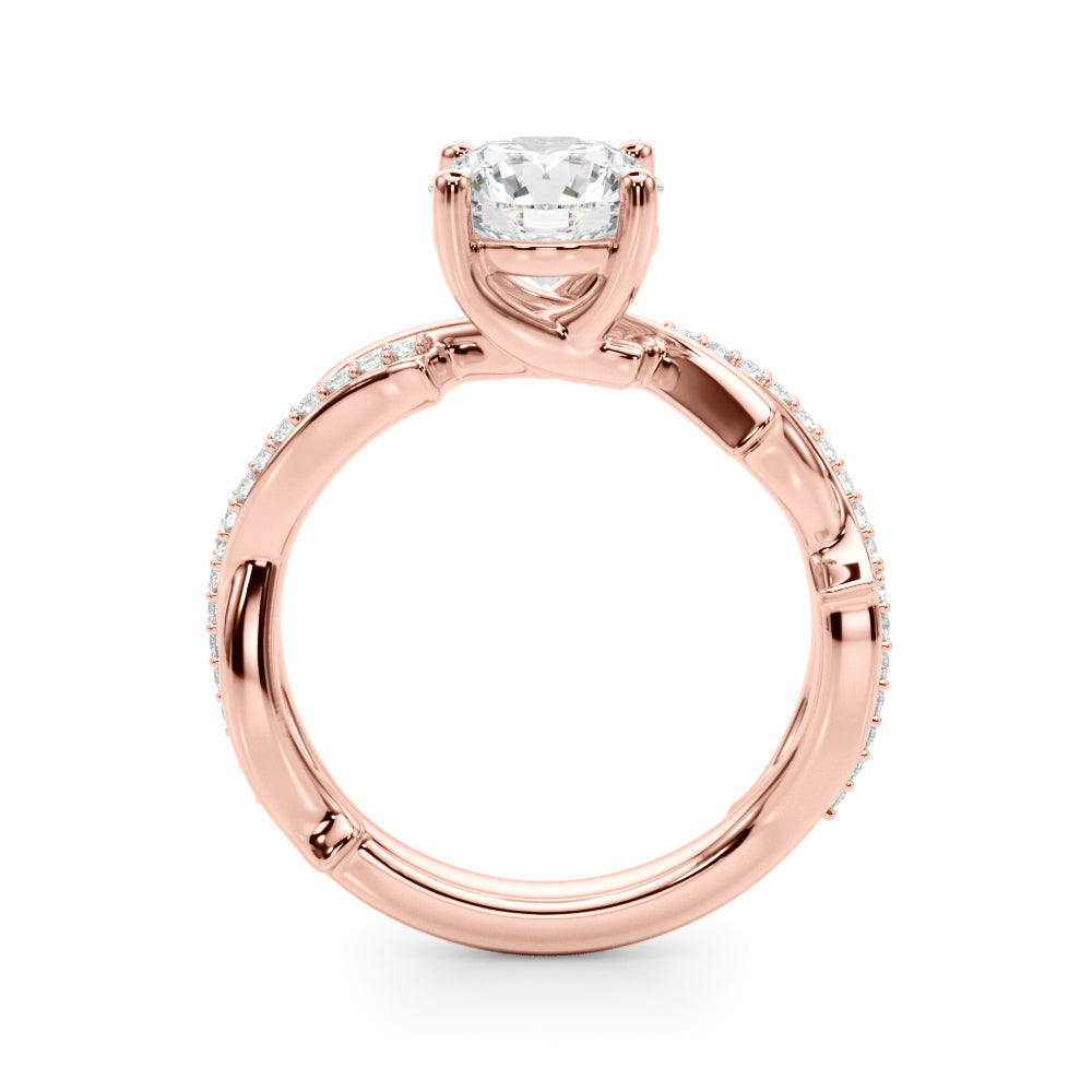 Round Twisted Shank Lab Grown Diamond Engagement Ring - VS1 D/E/F | 14K & 18K Gold | 18K White Gold | Round Lab Diamond | Picasso Gold & Diamond Chicago