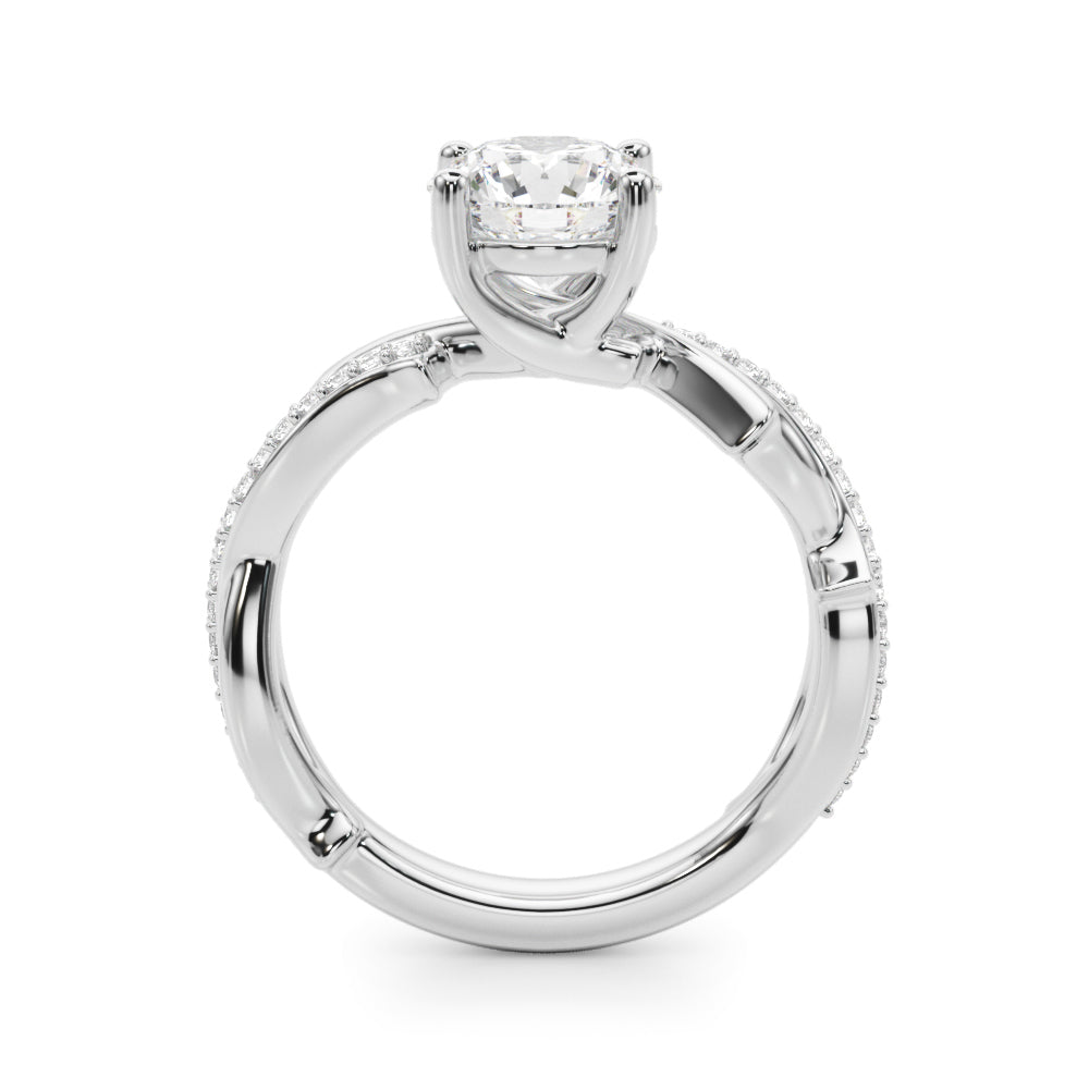 Round Twisted Shank Lab Grown Diamond Engagement Ring - VS1 D/E/F | 14K & 18K Gold | 18K White Gold | Round Lab Diamond | Picasso Gold & Diamond Chicago