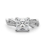 Round Twisted Shank Lab Grown Diamond Engagement Ring - VS1 D/E/F | 14K & 18K Gold | 14K White Gold | Round Lab Diamond | Picasso Gold & Diamond Chicago