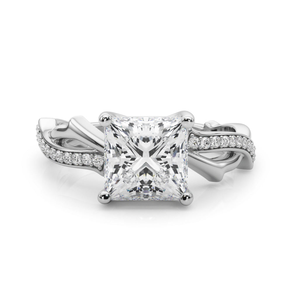 Round Twisted Shank Lab Grown Diamond Engagement Ring - VS1 D/E/F | 14K & 18K Gold | 14K White Gold | Round Lab Diamond | Picasso Gold & Diamond Chicago