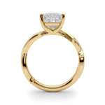 Round Twisted Shank Lab Grown Diamond Engagement Ring - VS1 D/E/F | 14K & 18K Gold | 14K Yellow Gold | Round Lab Diamond | Picasso Gold & Diamond Chicago