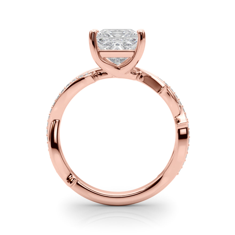 Round Twisted Shank Lab Grown Diamond Engagement Ring - VS1 D/E/F | 14K & 18K Gold | 18K White Gold | Round Lab Diamond | Picasso Gold & Diamond Chicago