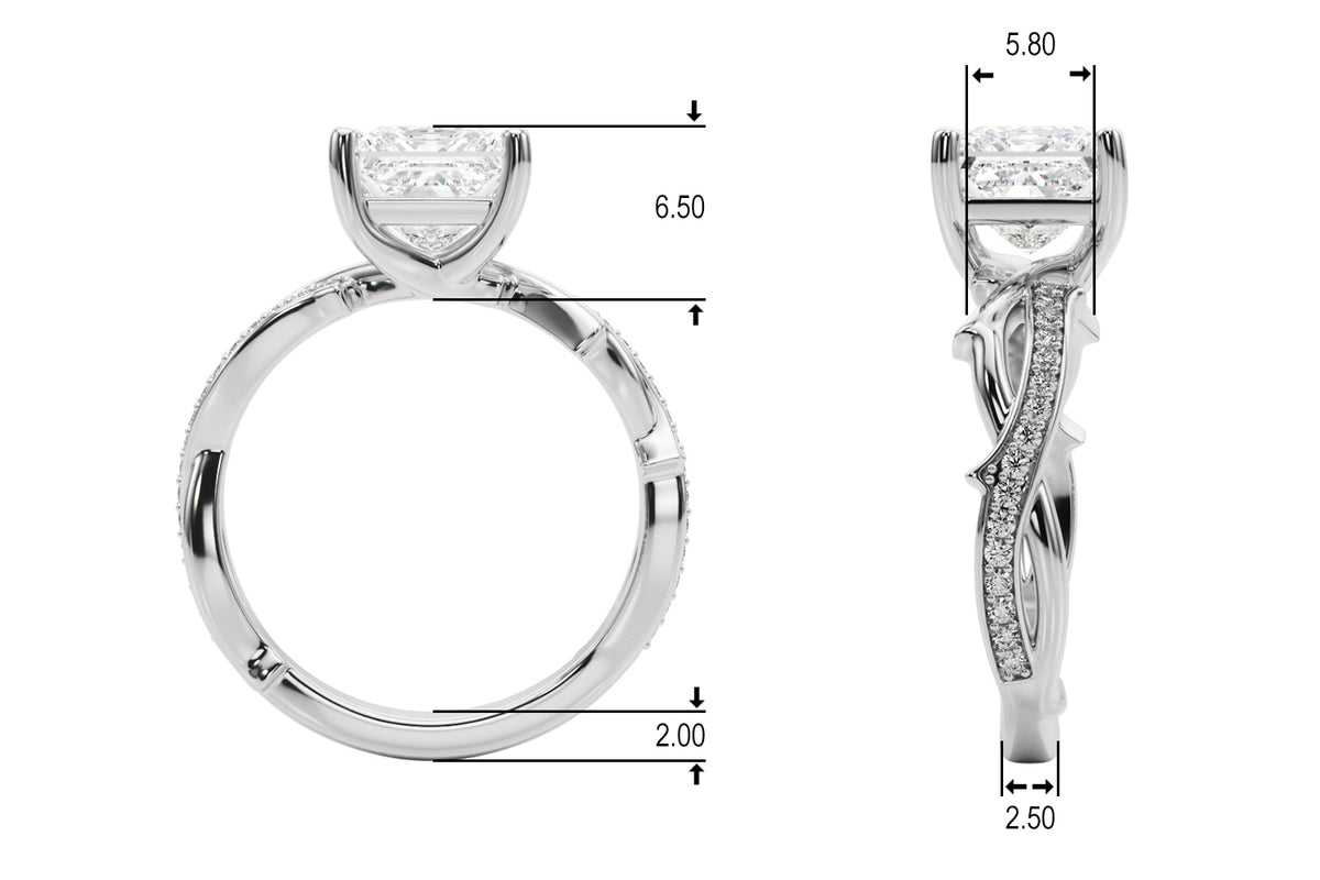 Round Twisted Shank Lab Grown Diamond Engagement Ring - VS1 D/E/F | 14K & 18K Gold | 18K Yellow Gold | Round Lab Diamond | Picasso Gold & Diamond Chicago