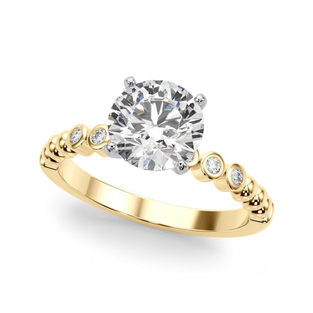 Round Single Row Lab Grown Diamond Engagement Ring - VS1 D/E/F | 14K & 18K Gold | 14K White Gold | Round Lab Diamond | Picasso Gold & Diamond Chicago