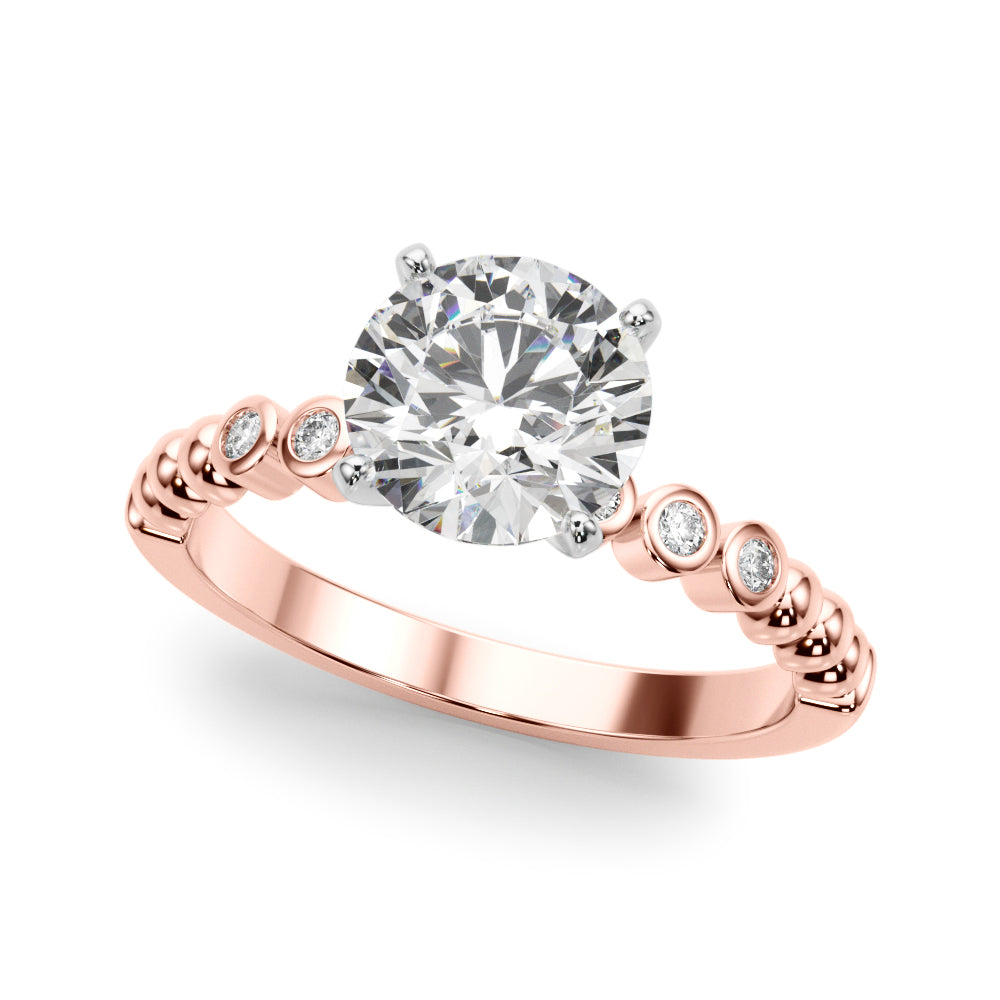 Round Single Row Lab Grown Diamond Engagement Ring - VS1 D/E/F | 14K & 18K Gold | 14K Yellow Gold | Round Lab Diamond | Picasso Gold & Diamond Chicago