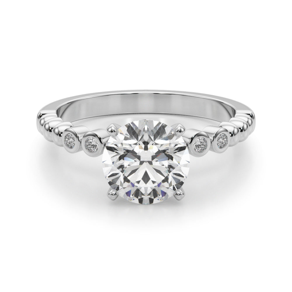 Round Single Row Lab Grown Diamond Engagement Ring - VS1 D/E/F | 14K & 18K Gold | 14K Rose Gold | Round Lab Diamond | Picasso Gold & Diamond Chicago