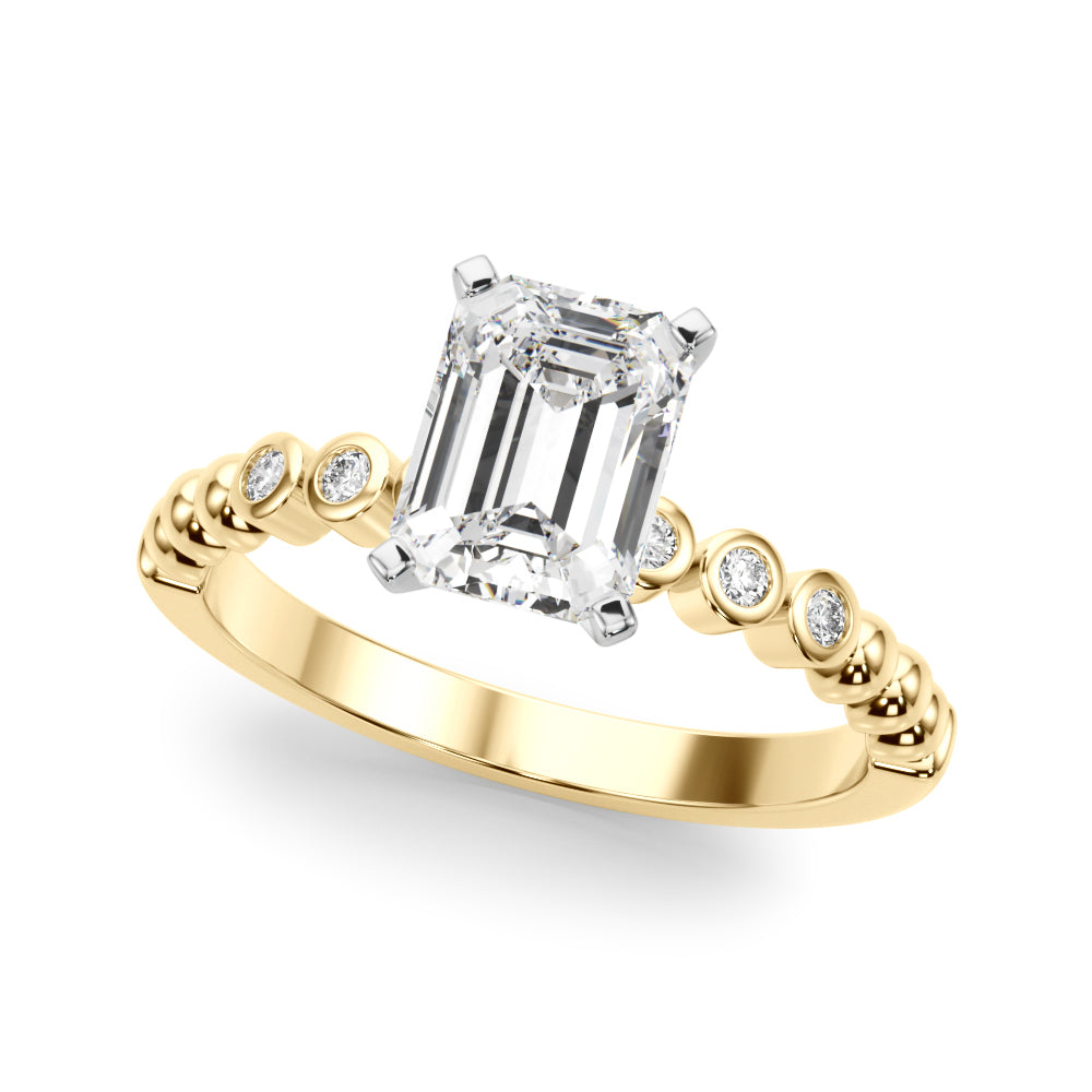 Round Single Row Lab Grown Diamond Engagement Ring - VS1 D/E/F | 14K & 18K Gold | 18K White Gold | Round Lab Diamond | Picasso Gold & Diamond Chicago