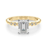 Round Single Row Lab Grown Diamond Engagement Ring - VS1 D/E/F | 14K & 18K Gold | 18K Yellow Gold | Round Lab Diamond | Picasso Gold & Diamond Chicago