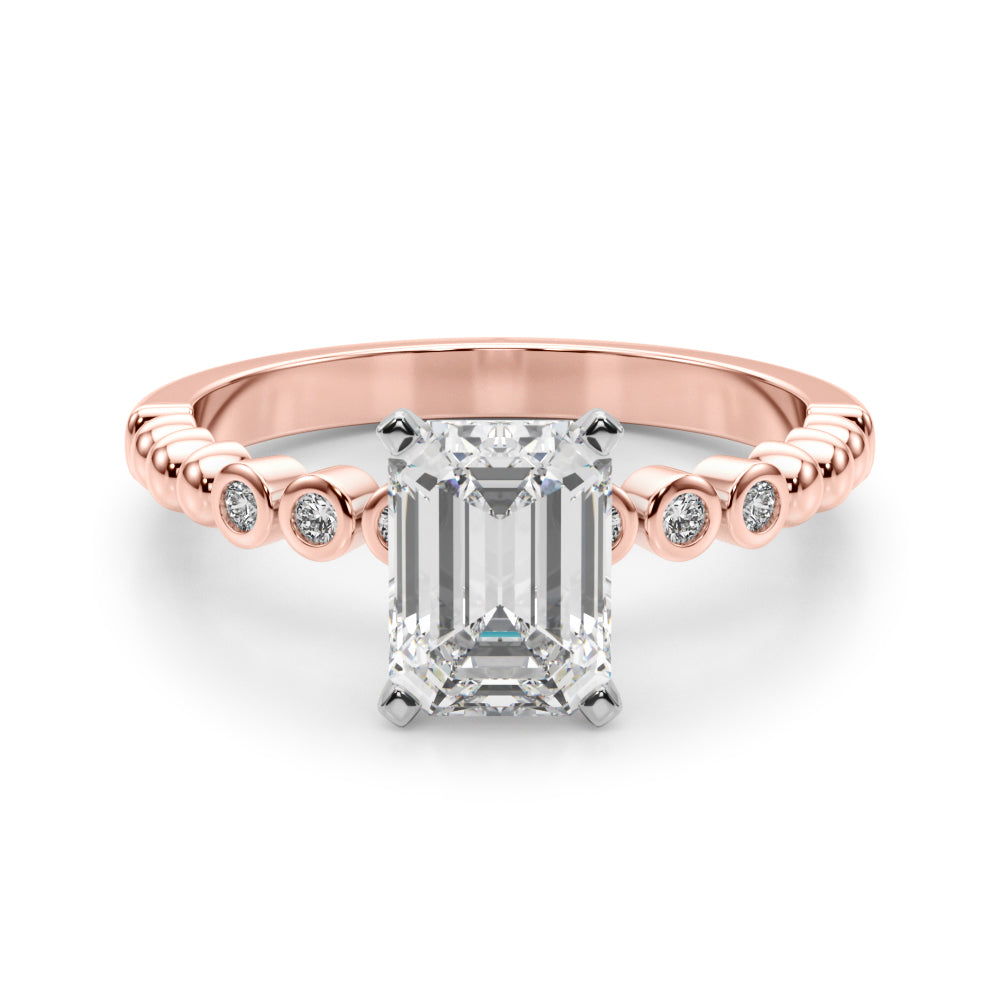 Round Single Row Lab Grown Diamond Engagement Ring - VS1 D/E/F | 14K & 18K Gold | 18K Yellow Gold | Round Lab Diamond | Picasso Gold & Diamond Chicago