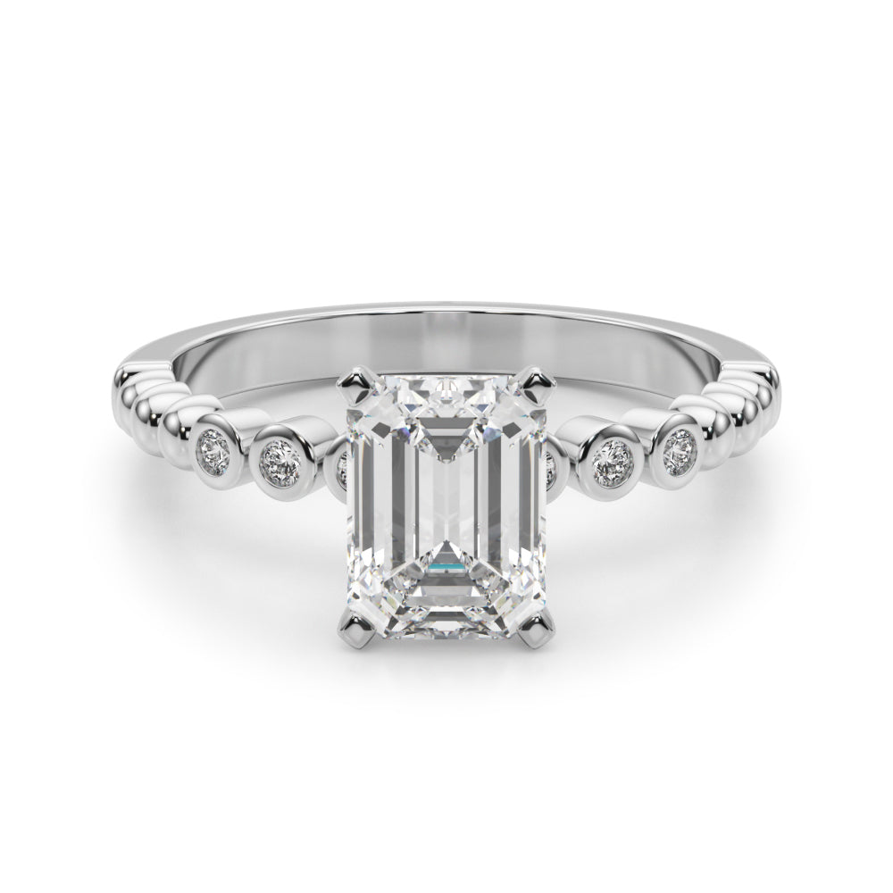 Round Single Row Lab Grown Diamond Engagement Ring - VS1 D/E/F | 14K & 18K Gold | 18K Rose Gold | Round Lab Diamond | Picasso Gold & Diamond Chicago