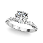 Round Single Row Lab Grown Diamond Engagement Ring - VS1 D/E/F | 14K & 18K Gold | 14K White Gold | Round Lab Diamond | Picasso Gold & Diamond Chicago