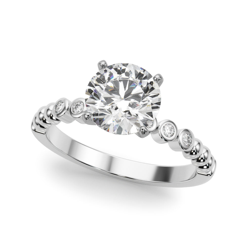 Round Single Row Lab Grown Diamond Engagement Ring - VS1 D/E/F | 14K & 18K Gold | 14K White Gold | Round Lab Diamond | Picasso Gold & Diamond Chicago