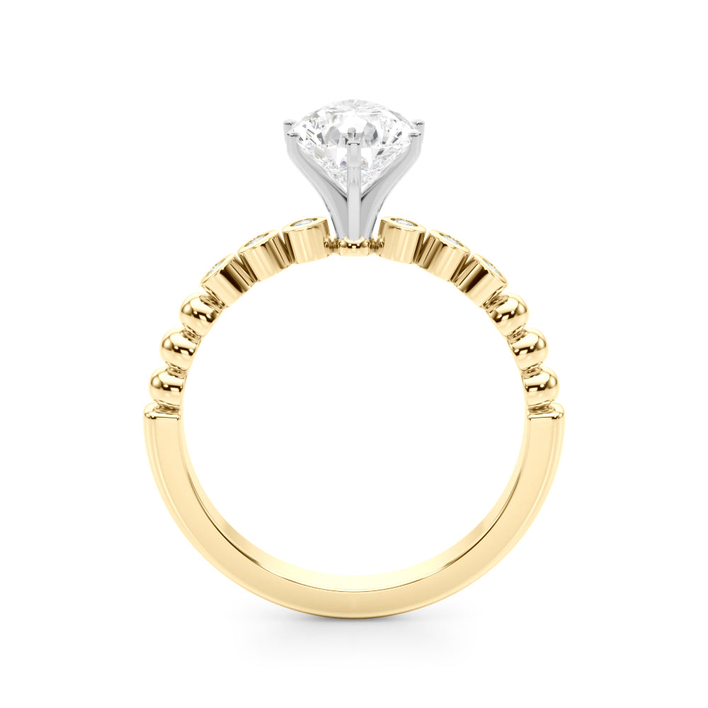 Round Single Row Lab Grown Diamond Engagement Ring - VS1 D/E/F | 14K & 18K Gold | 18K Rose Gold | Round Lab Diamond | Picasso Gold & Diamond Chicago