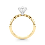Round Single Row Lab Grown Diamond Engagement Ring - VS1 D/E/F | 14K & 18K Gold | 18K Rose Gold | Round Lab Diamond | Picasso Gold & Diamond Chicago