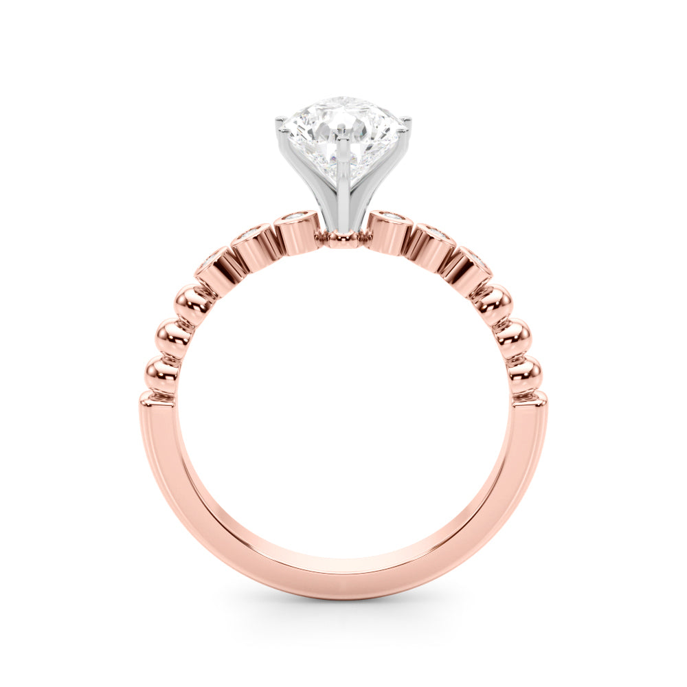 Round Single Row Lab Grown Diamond Engagement Ring - VS1 D/E/F | 14K & 18K Gold | Platinum | Round Lab Diamond | Picasso Gold & Diamond Chicago