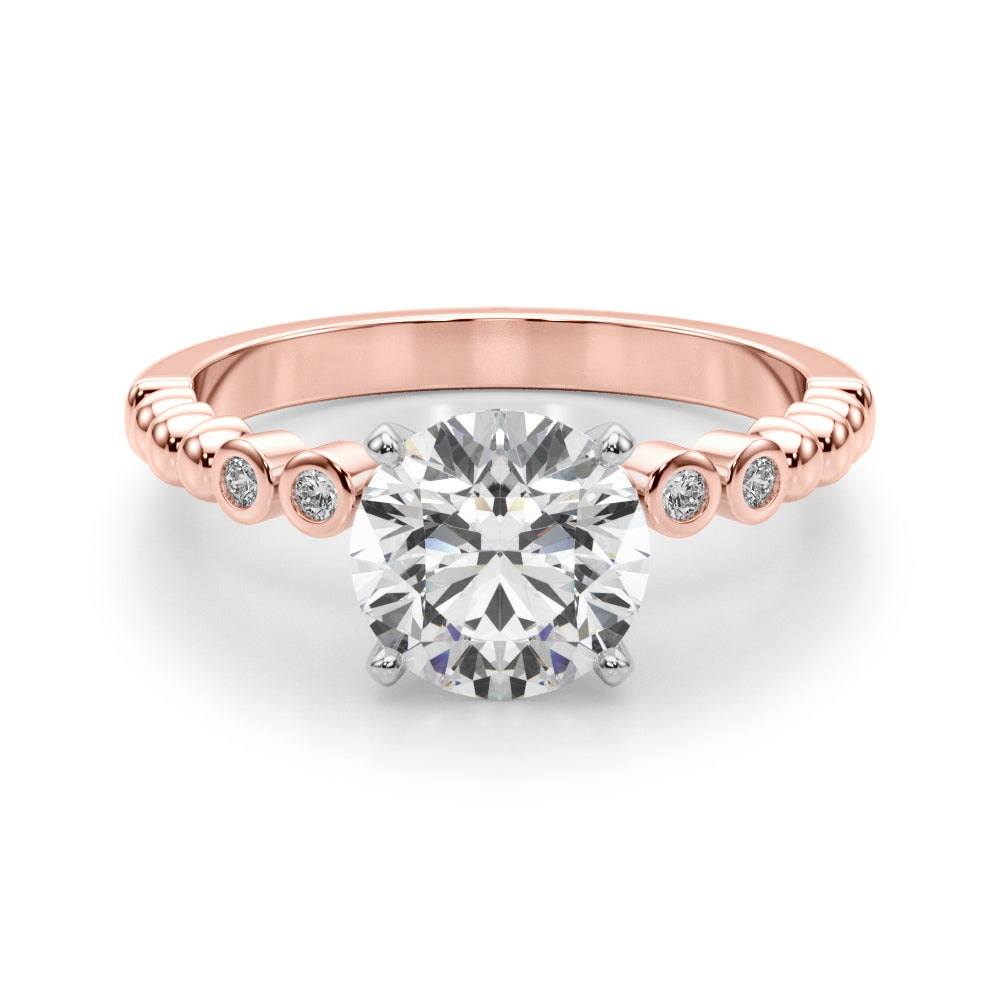 Round Single Row Lab Grown Diamond Engagement Ring - VS1 D/E/F | 14K & 18K Gold | Lab Grown Diamond Engagement Ring | Picasso Gold & Diamond | Chicago