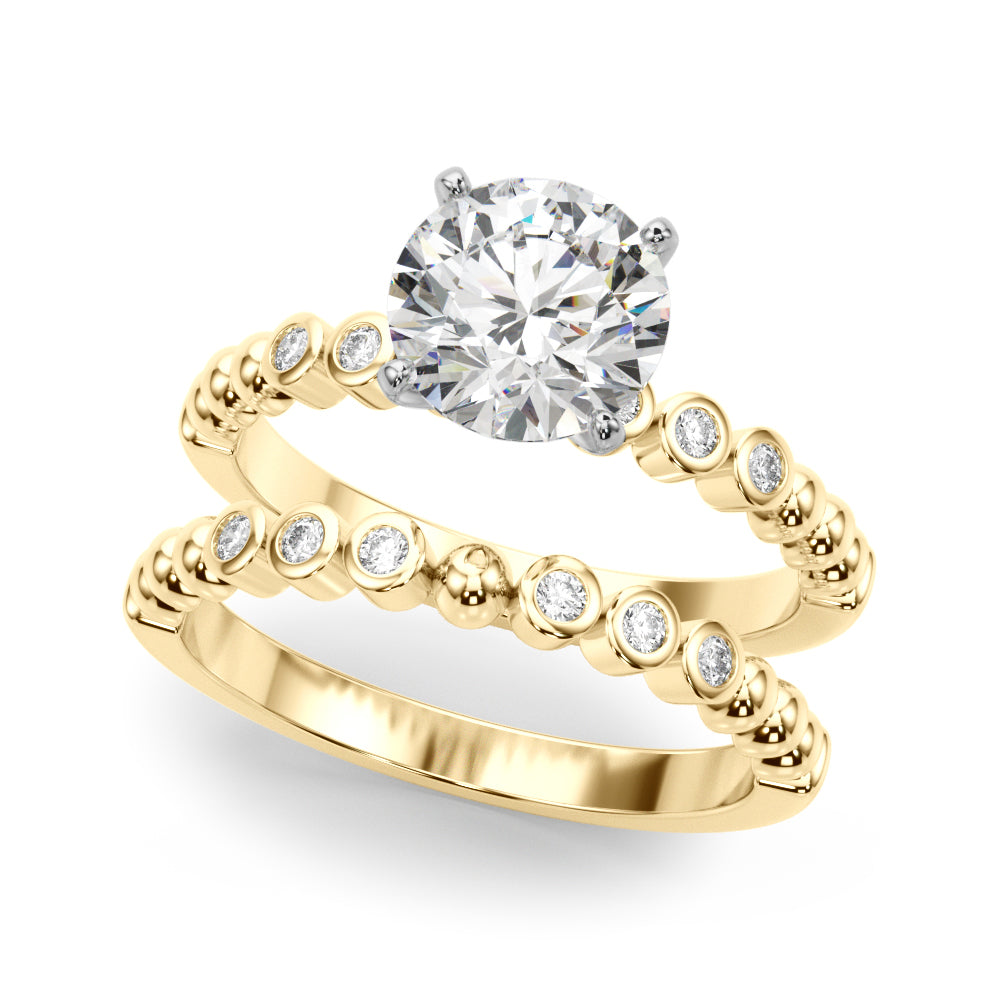 Round Single Row Lab Grown Diamond Engagement Ring - VS1 D/E/F | 14K & 18K Gold | Lab Grown Diamond Engagement Ring | Picasso Gold & Diamond | Chicago