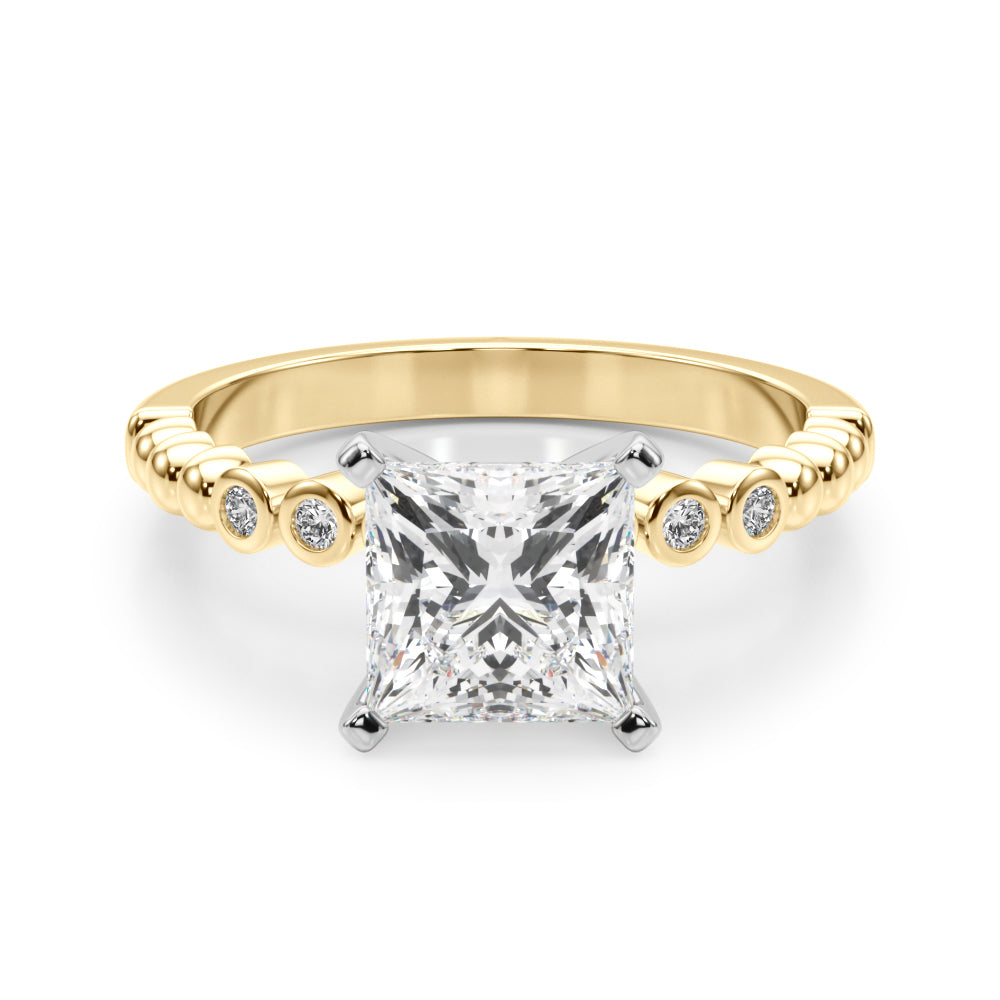 Round Single Row Lab Grown Diamond Engagement Ring - VS1 D/E/F | 14K & 18K Gold | 14K White Gold | Round Lab Diamond | Picasso Gold & Diamond Chicago