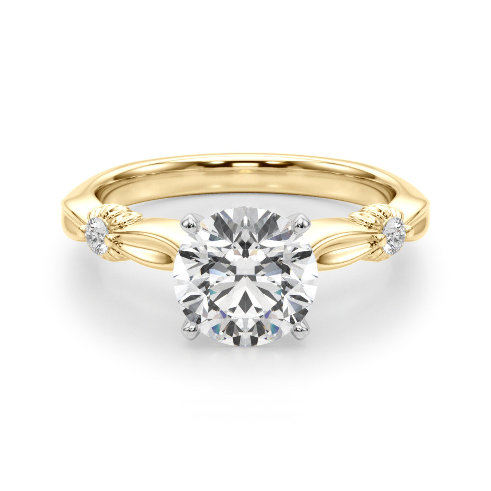 Round Solitaire Lab Grown Diamond Engagement Ring - VS1 D/E/F | 14K & 18K Gold | 14K Yellow Gold | Round Lab Diamond | Picasso Gold & Diamond Chicago