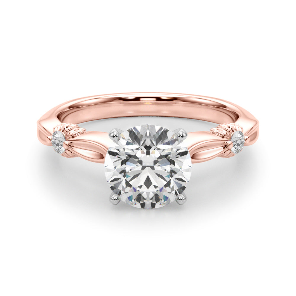 Round Solitaire Lab Grown Diamond Engagement Ring - VS1 D/E/F | 14K & 18K Gold | 14K Rose Gold | Round Lab Diamond | Picasso Gold & Diamond Chicago