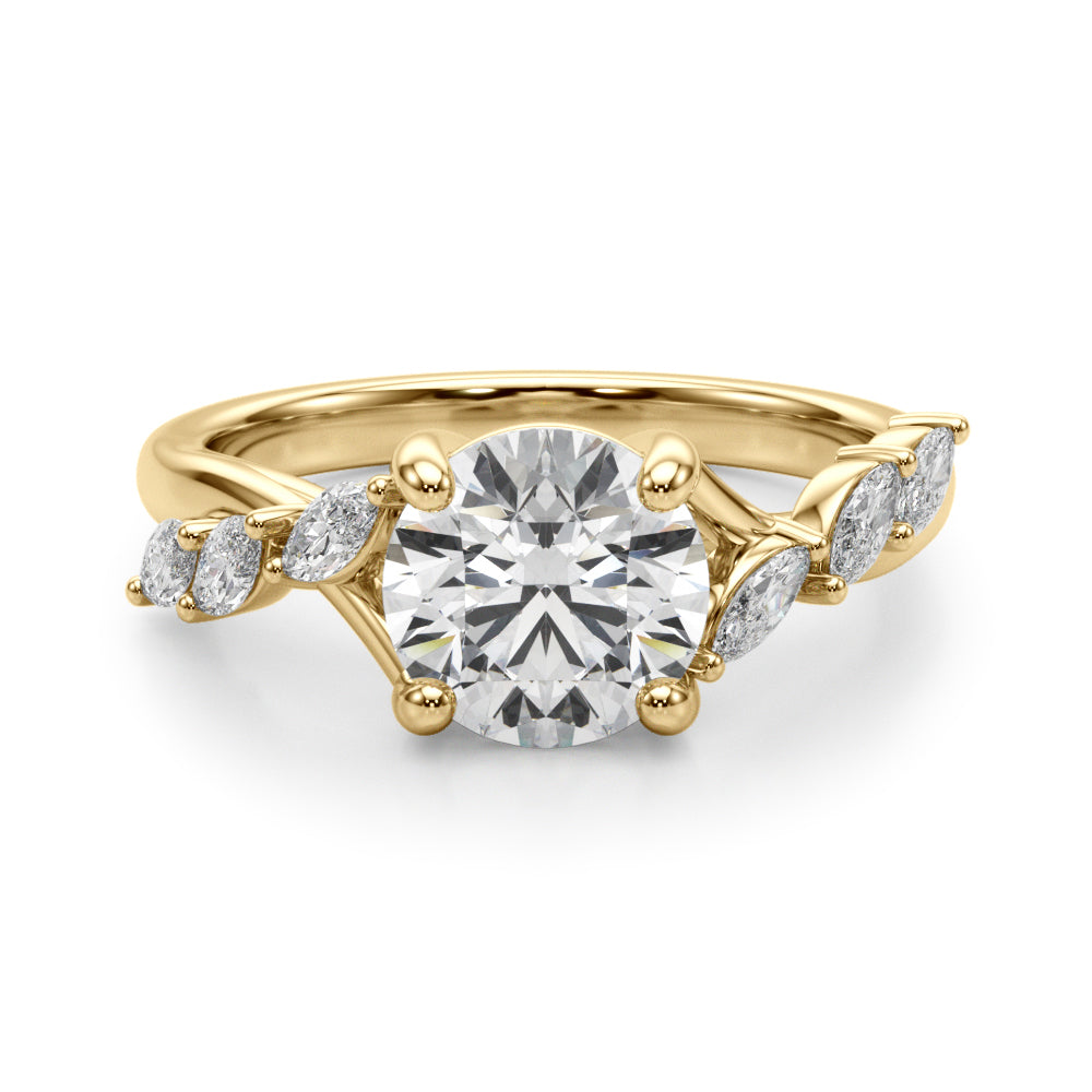 Round Classic Lab Grown Diamond Engagement Ring - VS1 D/E/F | 14K & 18K Gold | 14K White Gold | Round Lab Diamond | Picasso Gold & Diamond Chicago
