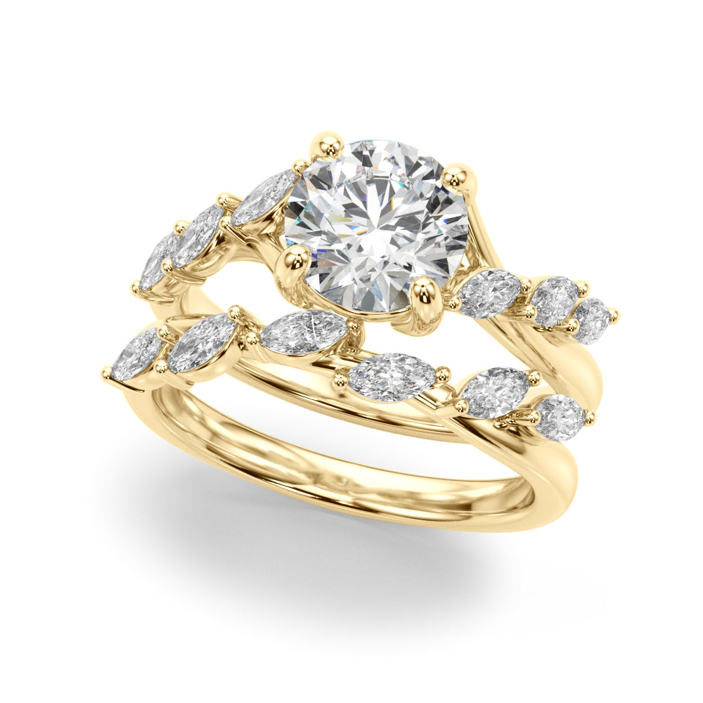 Round Classic Lab Grown Diamond Engagement Ring - VS1 D/E/F | 14K & 18K Gold | 14K Yellow Gold | Round Lab Diamond | Picasso Gold & Diamond Chicago
