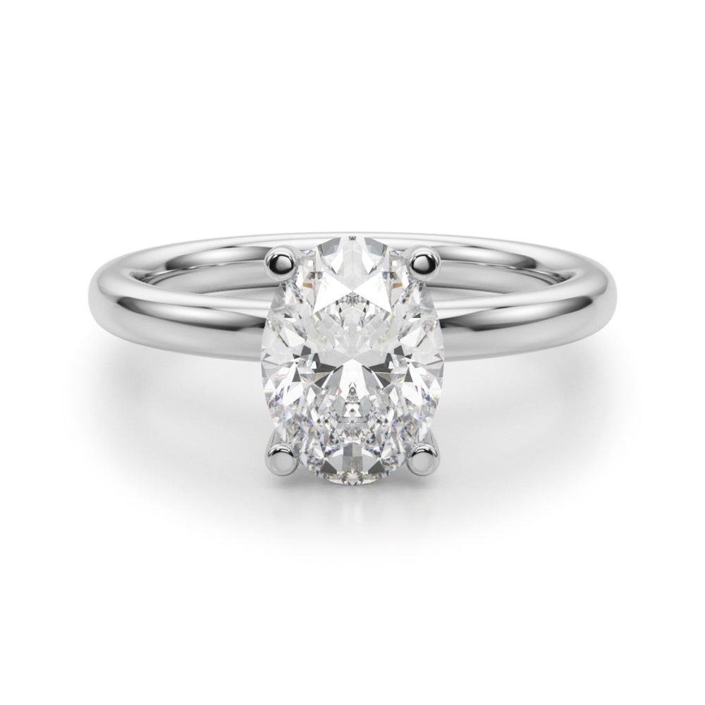 Oval Solitaire Lab Grown Diamond Engagement Ring - VS1 D/E/F | 14K & 18K Gold | 14K Yellow Gold | Oval Lab Diamond | Picasso Gold & Diamond Chicago