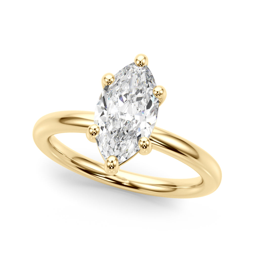 Marquise Solitaire Lab Grown Diamond Engagement Ring - VS1 D/E/F | 14K & 18K Gold | 14K White Gold | Marquise Lab Diamond | Picasso Gold & Diamond Chicago