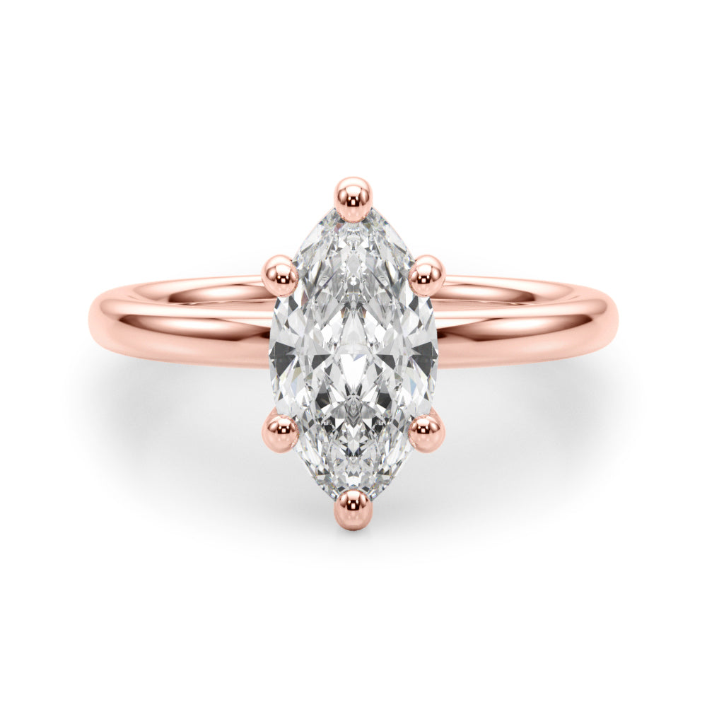 Marquise Solitaire Lab Grown Diamond Engagement Ring - VS1 D/E/F | 14K & 18K Gold | 14K Yellow Gold | Marquise Lab Diamond | Picasso Gold & Diamond Chicago