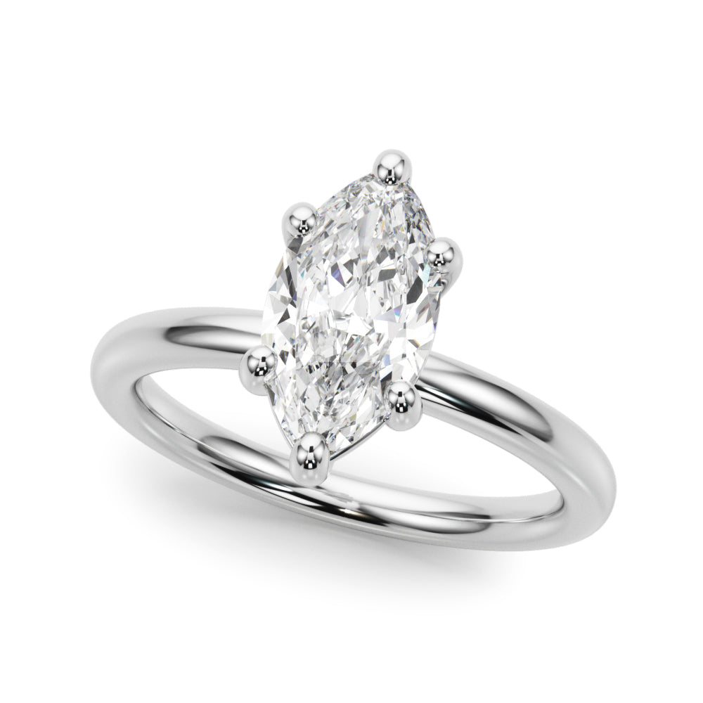 Marquise Solitaire Lab Grown Diamond Engagement Ring - VS1 D/E/F | 14K & 18K Gold | 14K White Gold | Marquise Lab Diamond | Picasso Gold & Diamond Chicago
