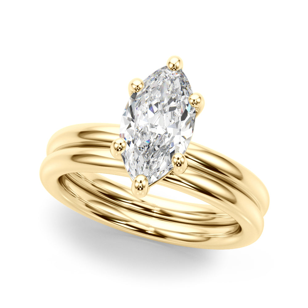 Marquise Solitaire Lab Grown Diamond Engagement Ring - VS1 D/E/F | 14K & 18K Gold | 14K Yellow Gold | Marquise Lab Diamond | Picasso Gold & Diamond Chicago