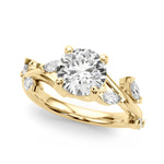 Round Twisted Shank Lab Grown Diamond Engagement Ring - VS1 D/E/F | 14K & 18K Gold | 14K White Gold | Round Lab Diamond | Picasso Gold & Diamond Chicago