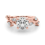 Round Twisted Shank Lab Grown Diamond Engagement Ring - VS1 D/E/F | 14K & 18K Gold | 14K Yellow Gold | Round Lab Diamond | Picasso Gold & Diamond Chicago